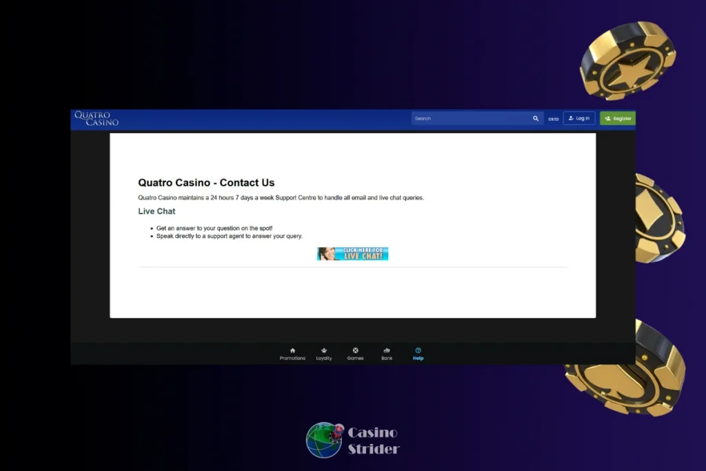 Quatro Casino Zákaznícka podpora