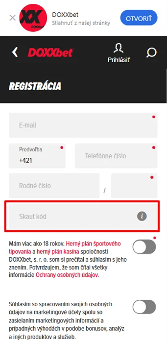 Zadajte promo kód (ak ho máte)