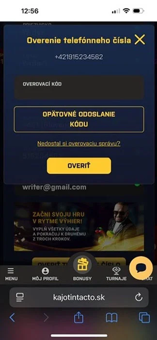 Overte poskytnuté údaje