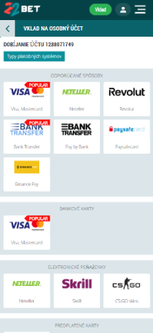 Výber platobnej metódy