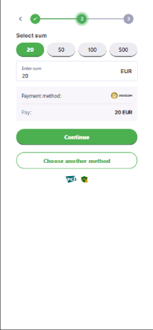 Zadanie sumy a potvrdenie platby