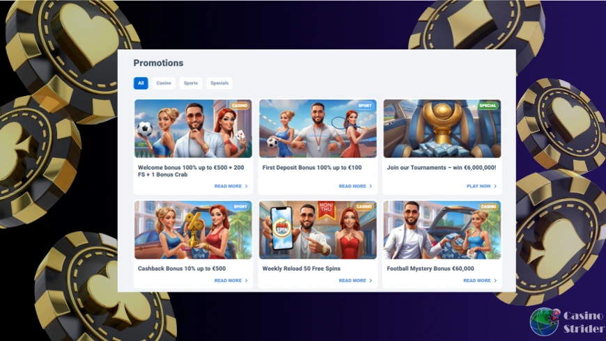 Aktuálne bonusy online kasína Beteum