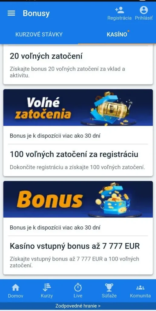 Bonusy a propagácie