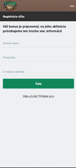 Vyplňte meno, priezvisko a e-mailovú adresu.