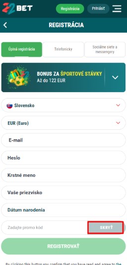 Aktivácia promo kódu online casino