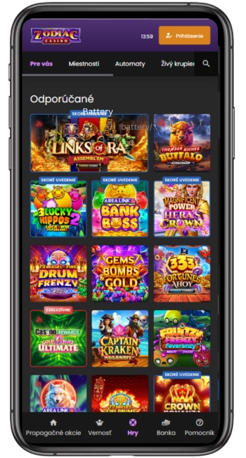 Aplikácia Zodiac Casino pre Android