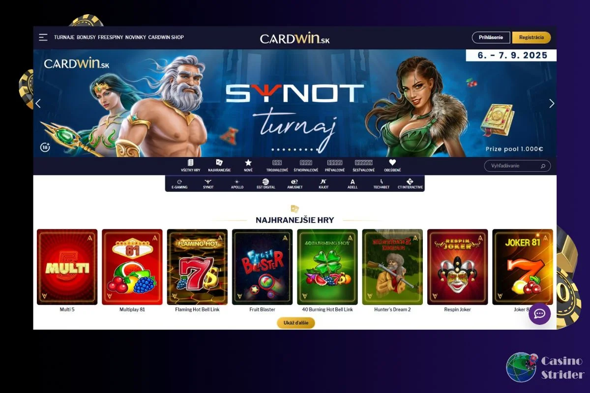 Detaily Kasína CardWin