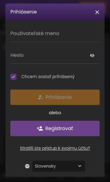 Prihlásenie do appky