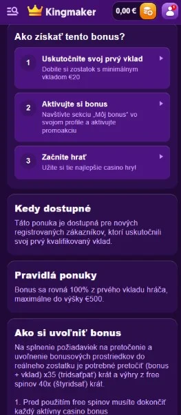 Splňte požiadavky na hru.