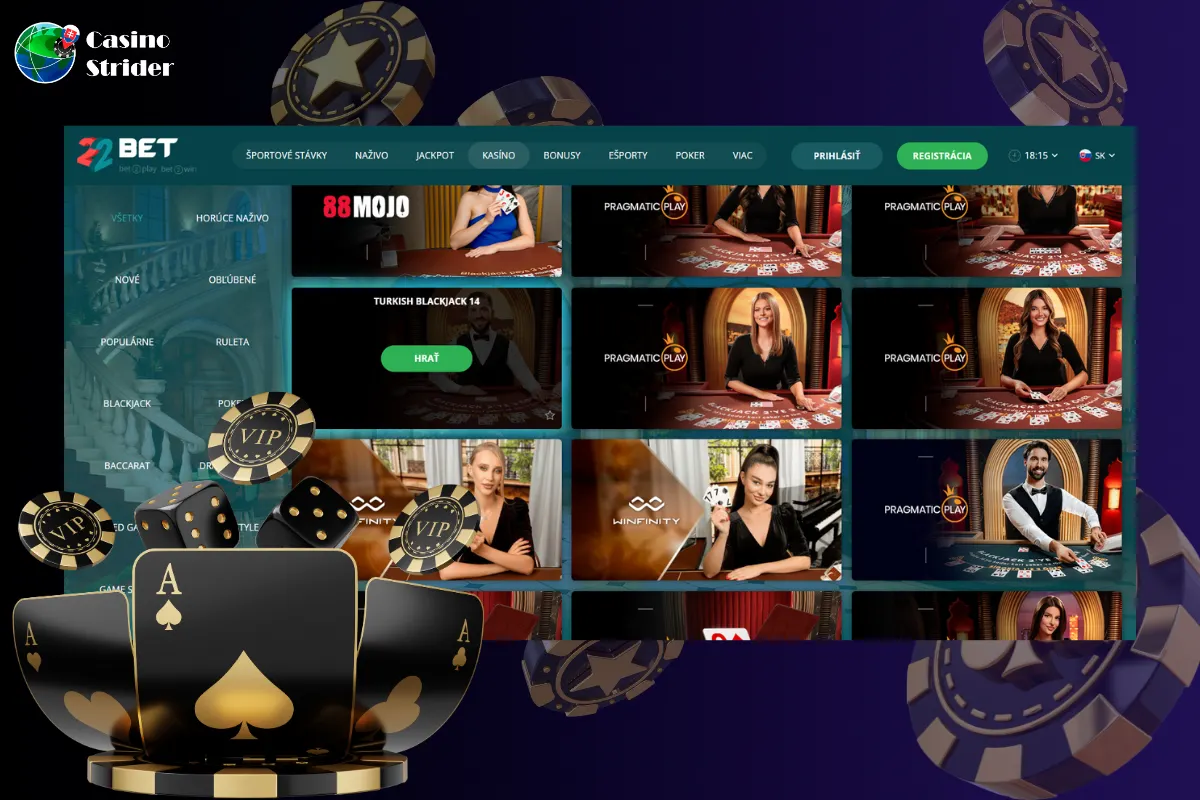 Blackjack v živom kasíne