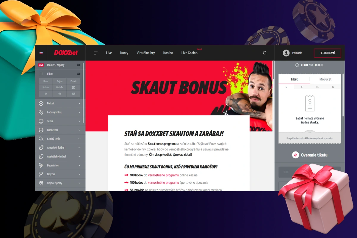 Bonus 7€ v DOXXbet zadarmo