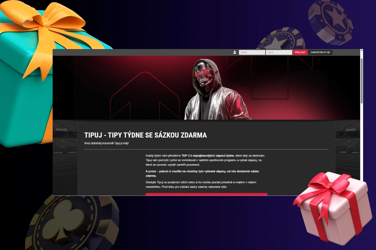 Bonus Synottip 7€ za vklad pri registrácii