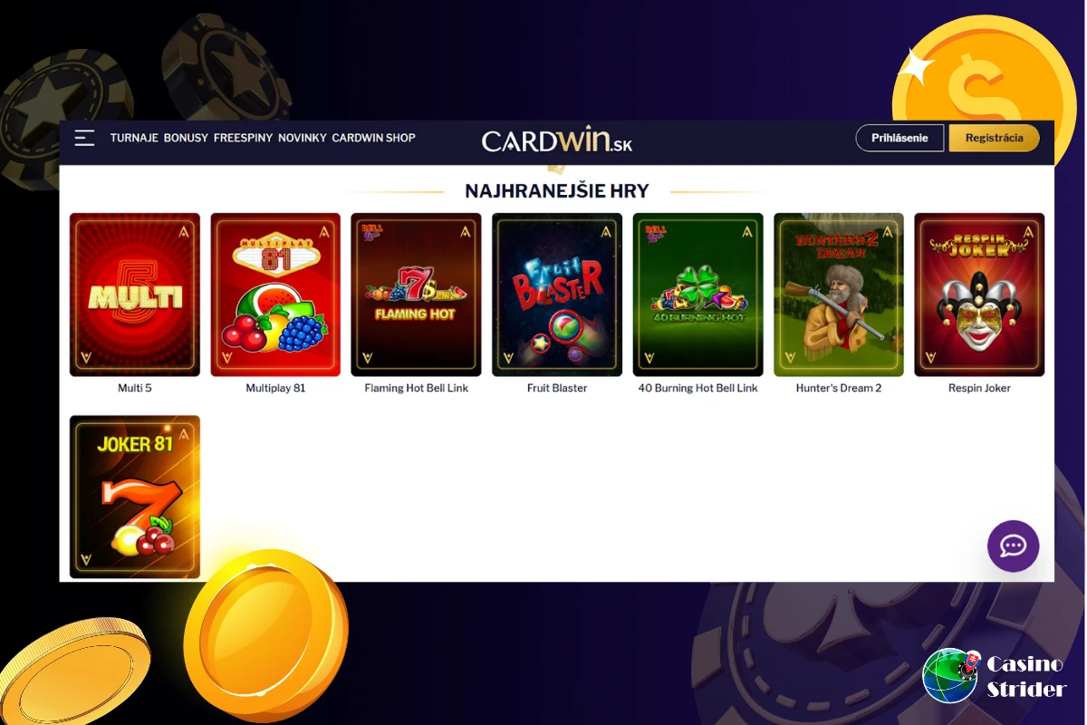 Cardwin casino vklad 10€