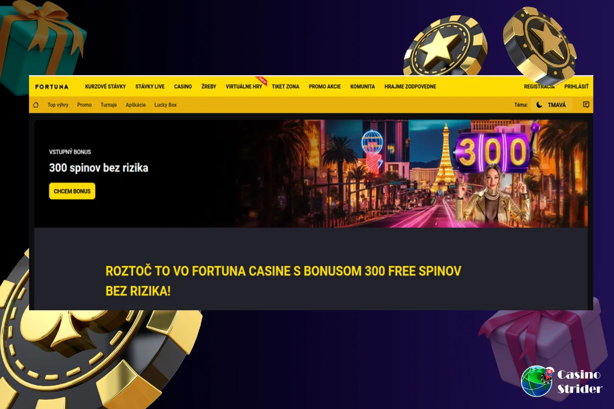Fortuna 300 spinov zdarma