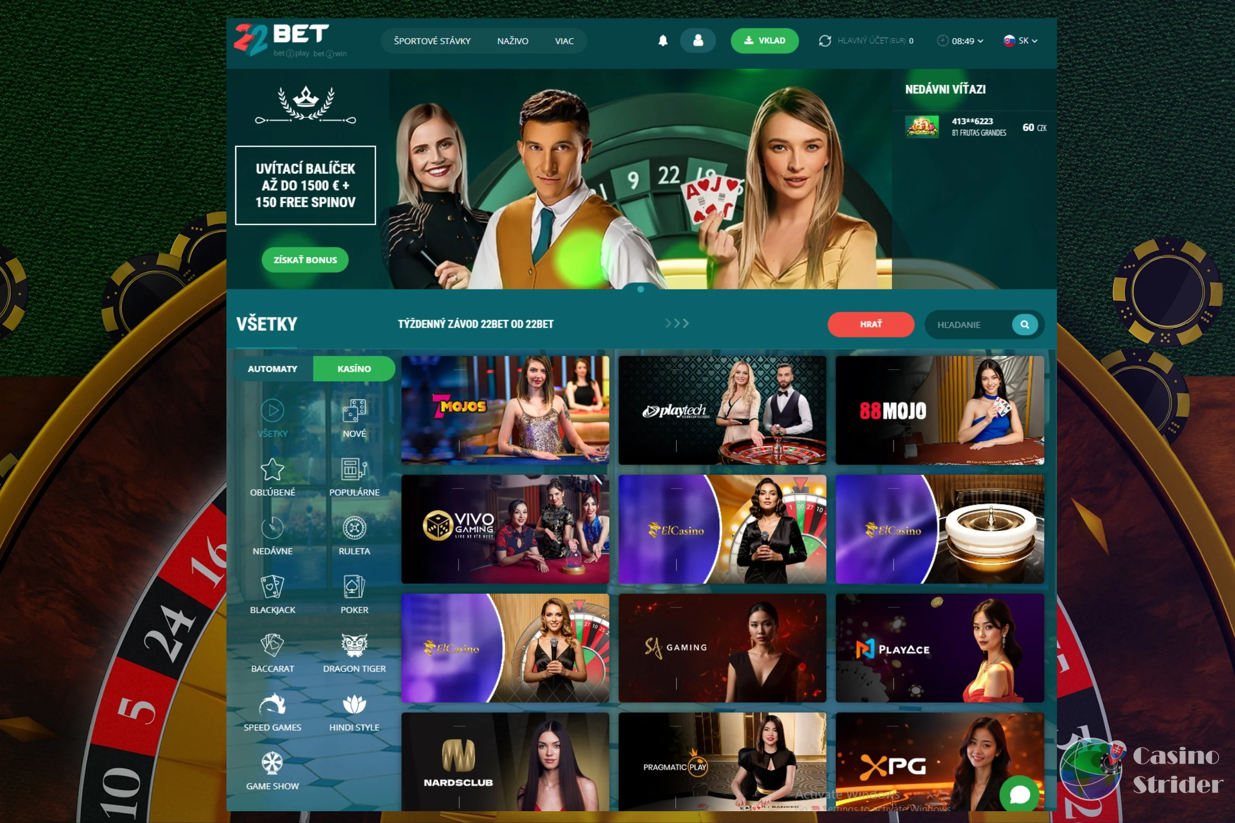 Hry s krupiérom naživo