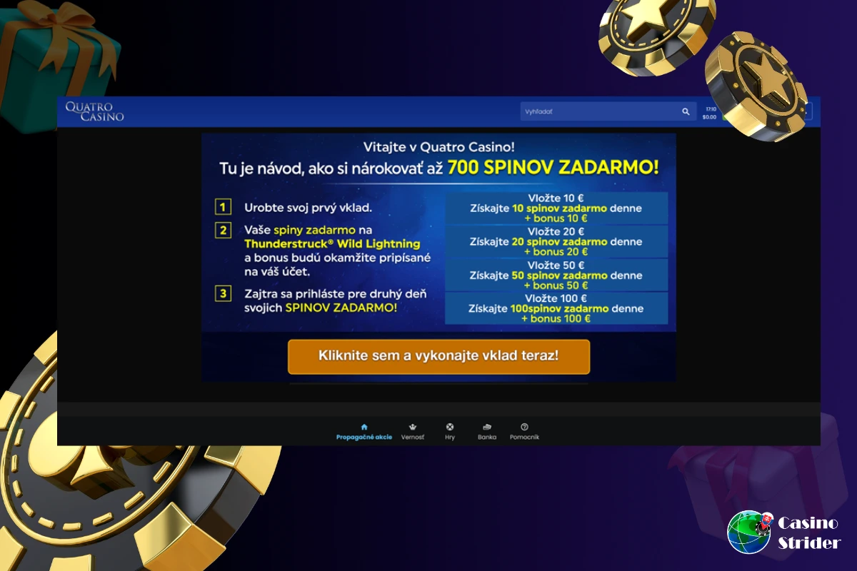 Quatro Casino free spin