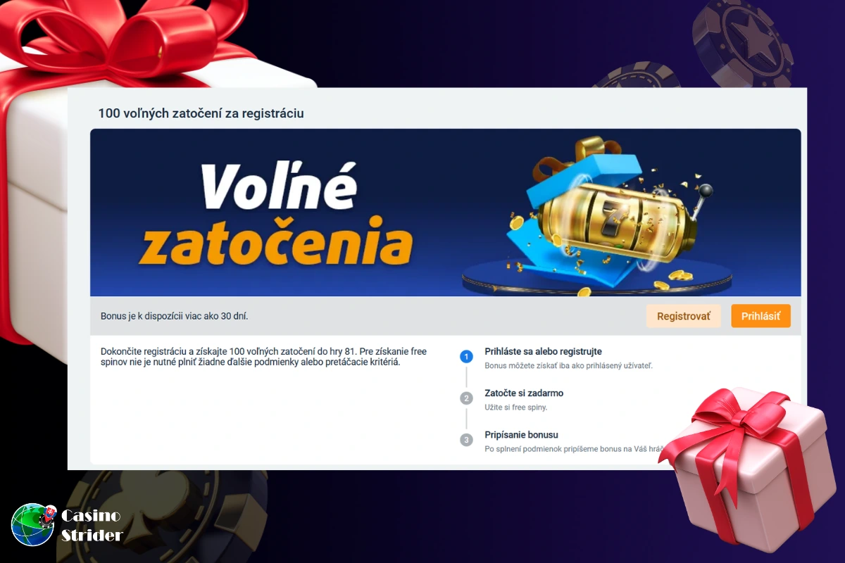 Roztočenia zadarmo bez vkladu