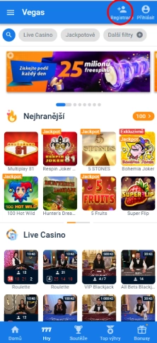 Spustite proces registrácie