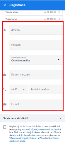 Vyplňte registračný formulár
