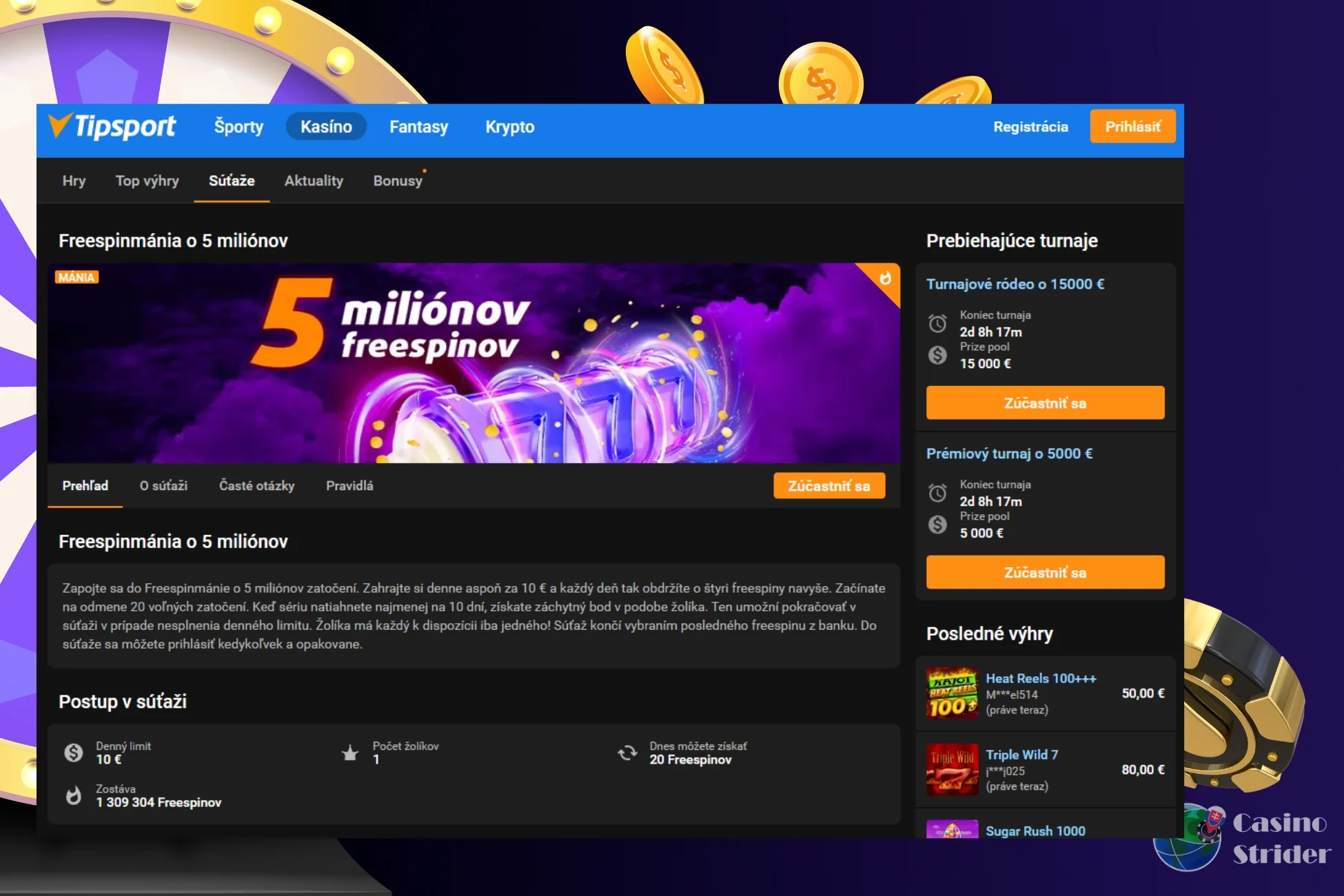 Freespinmania tipsport