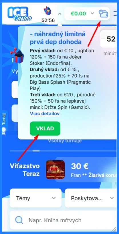 Prejdi do sekcie Vkladov