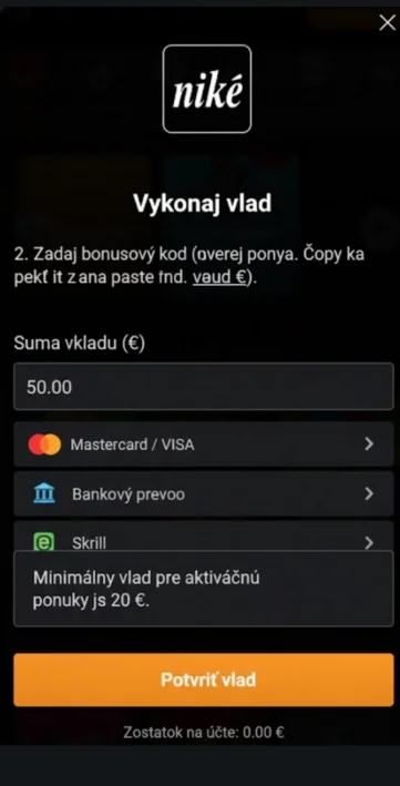 Vykonaj vklad