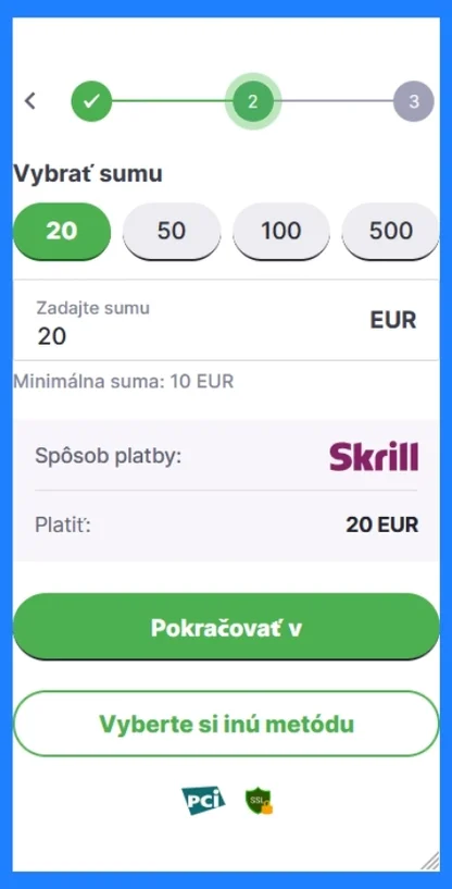 Zadaj sumu a potvrď